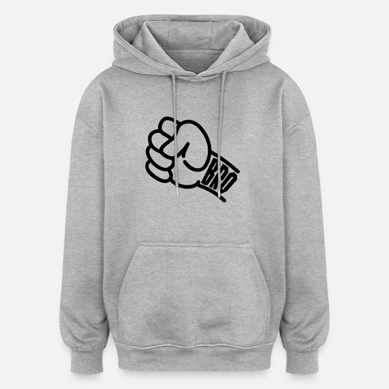 Bro - Sweat à capuche oversize unisexe - gris chiné