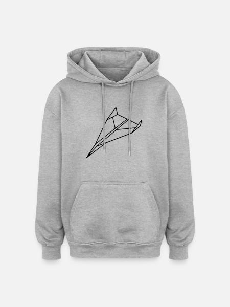 paper_ plane_a1 - Oversized Unisex Hoodie - heather grey