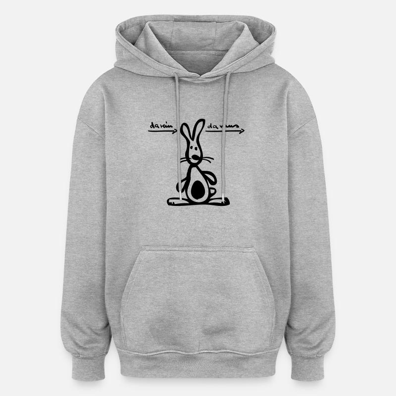 propre et sur - Sweat à capuche oversize unisexe - gris chiné