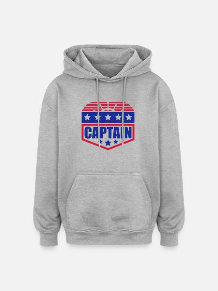 Captain steering wheel badge rank - Oversized Unisex Hoodie - heather grey