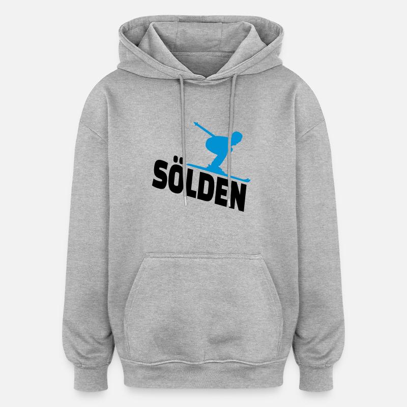 Sölden - Sweat à capuche oversize unisexe - gris chiné