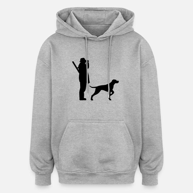Jäger - Oversized Unisex Hoodie - Grau meliert