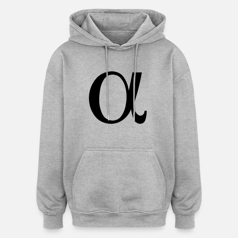 Alpha - Sweat à capuche oversize unisexe - gris chiné