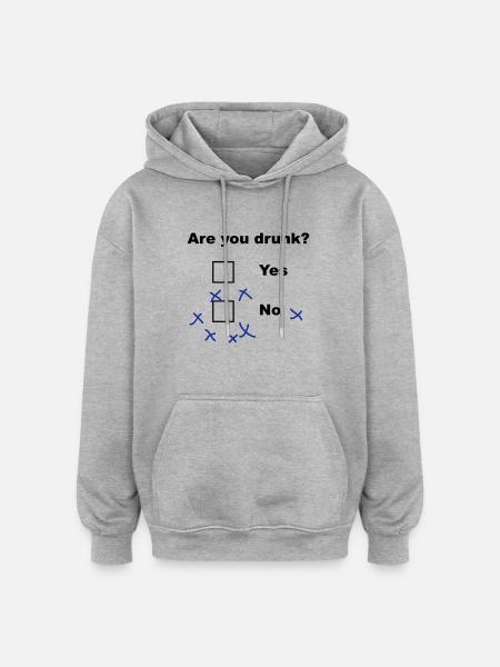 Are you drunk? - Oversized Unisex Hoodie - Grau meliert