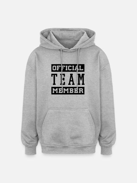 teammember - Sweat à capuche oversize unisexe - gris chiné