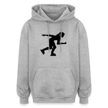 Inline skating - Oversized Unisex Hoodie - Grau meliert - Vorne - Noah (186cm)
