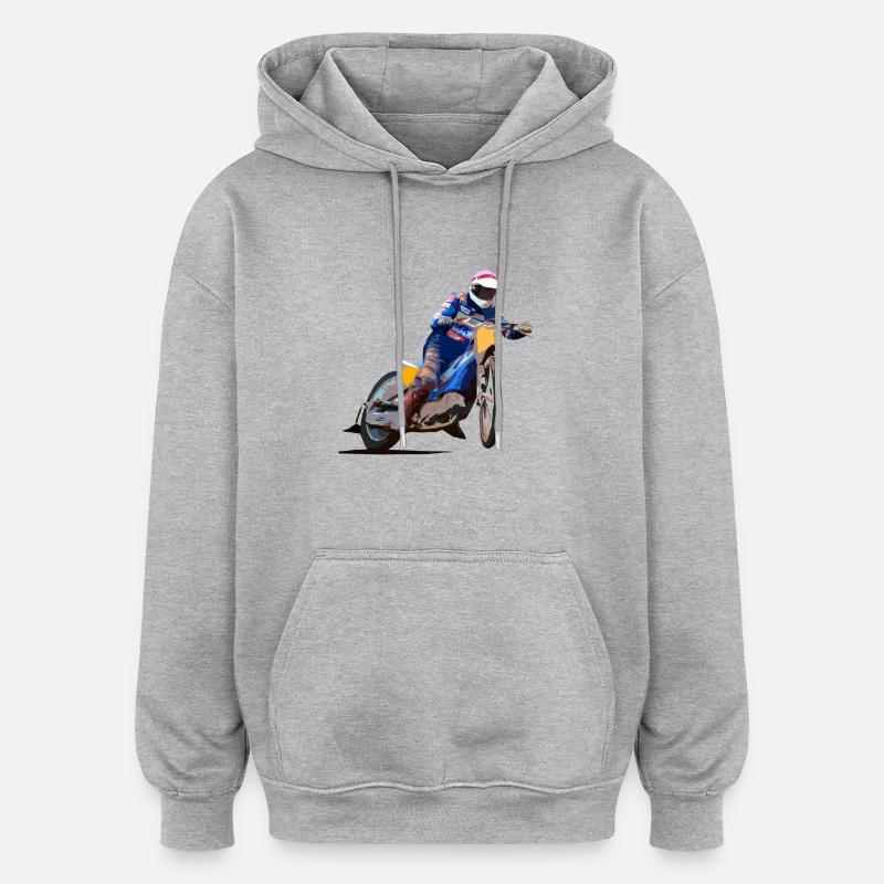 Speedway Racing - Sweat à capuche oversize unisexe - gris chiné