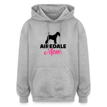 Airedale Terrier - Sweat à capuche oversize unisexe - gris chiné - Devant - Noah (186cm)
