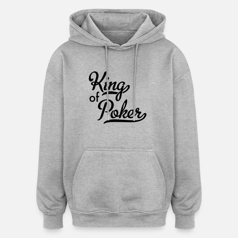 Poker - Sweat à capuche oversize unisexe - gris chiné