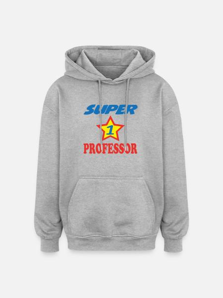 SUPER PROFESSOR - Sweat à capuche oversize unisexe - gris chiné