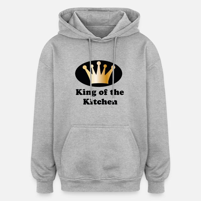 Roi de la cuisine - Sweat à capuche oversize unisexe - gris chiné