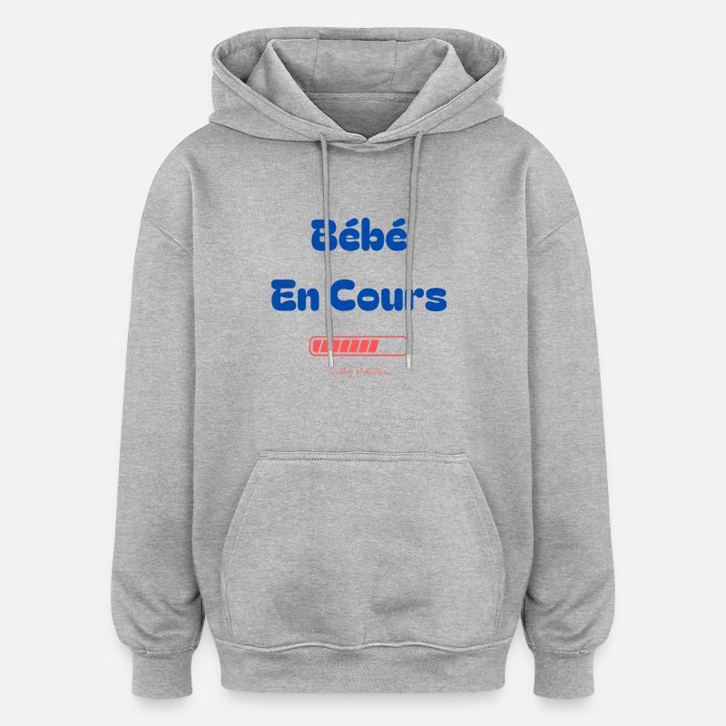 bébé en cours - Sweat à capuche oversize unisexe - gris chiné