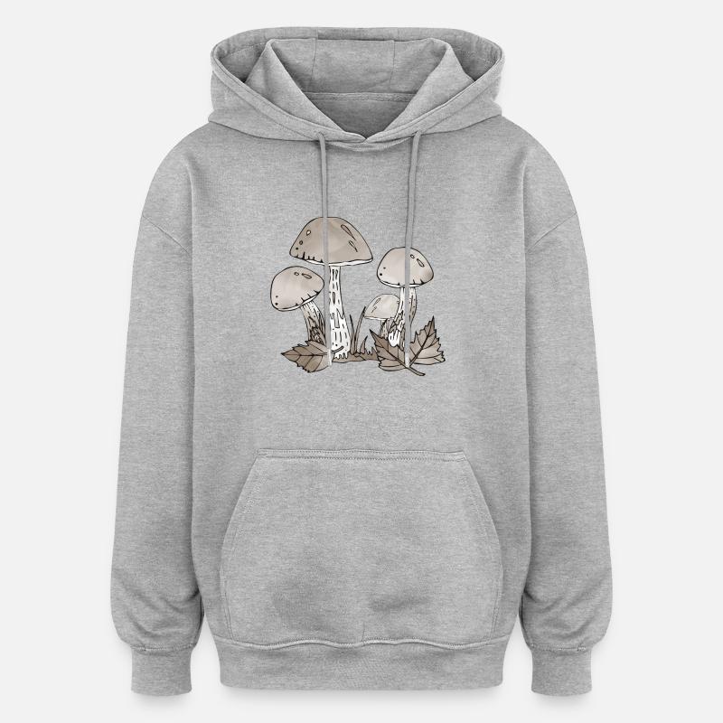 Mycètes - Sweat à capuche oversize unisexe - gris chiné