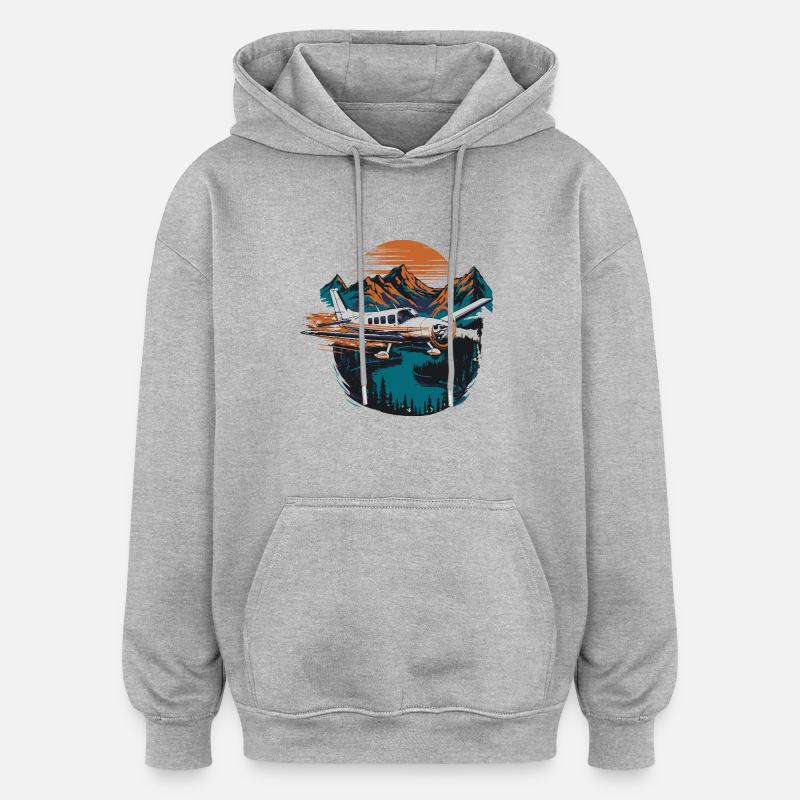 Beechcraft - Sweat à capuche oversize unisexe - gris chiné