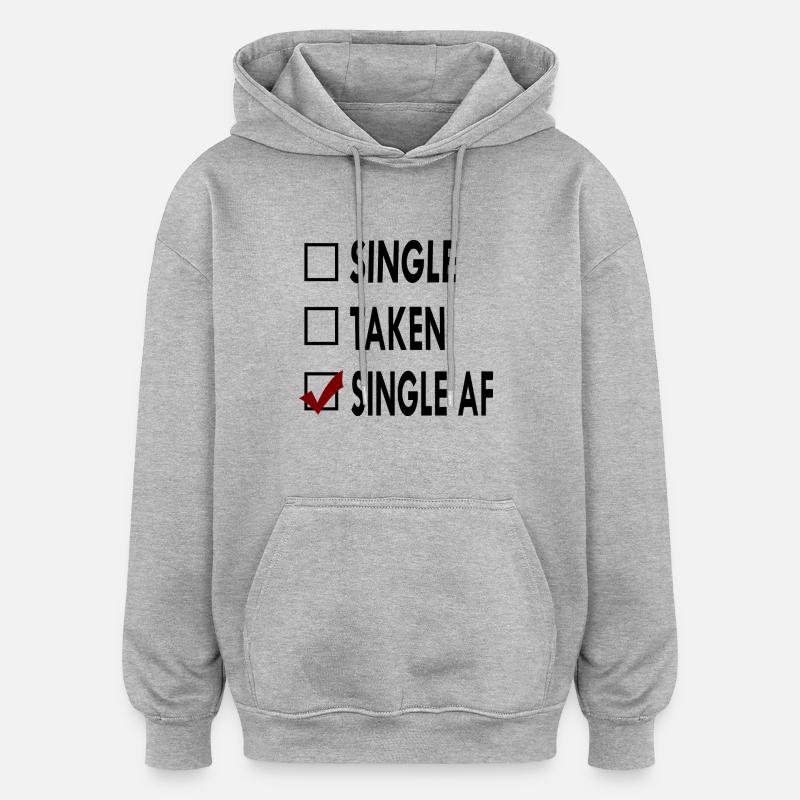 SINGLE noir blancVSINGLE - Sweat à capuche oversize unisexe - gris chiné