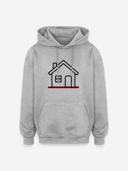 Haus Symbol - Oversized Unisex Hoodie - Grau meliert