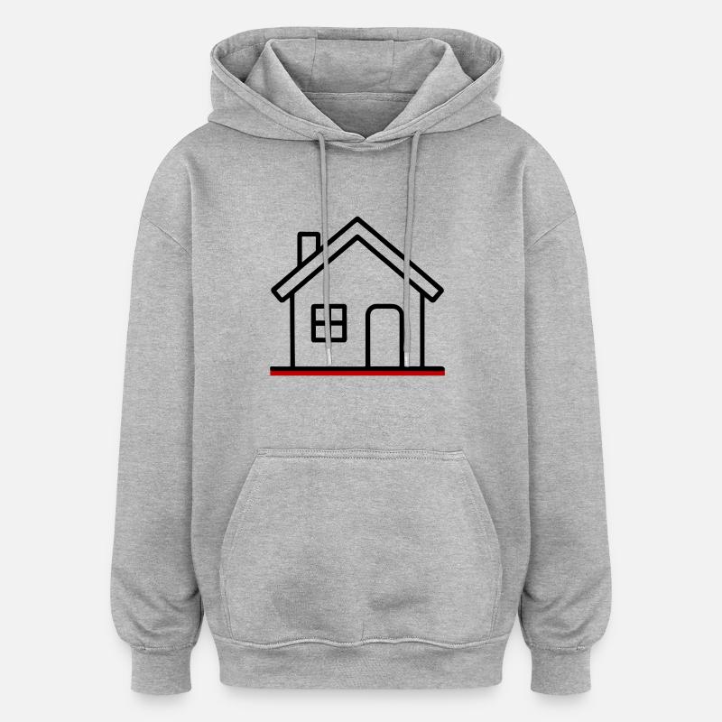 Icône de la maison - Sweat à capuche oversize unisexe - gris chiné