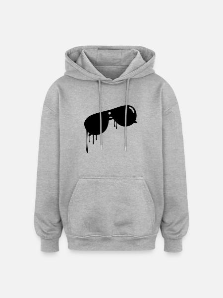 sunglasses - Oversized Unisex Hoodie - Grau meliert