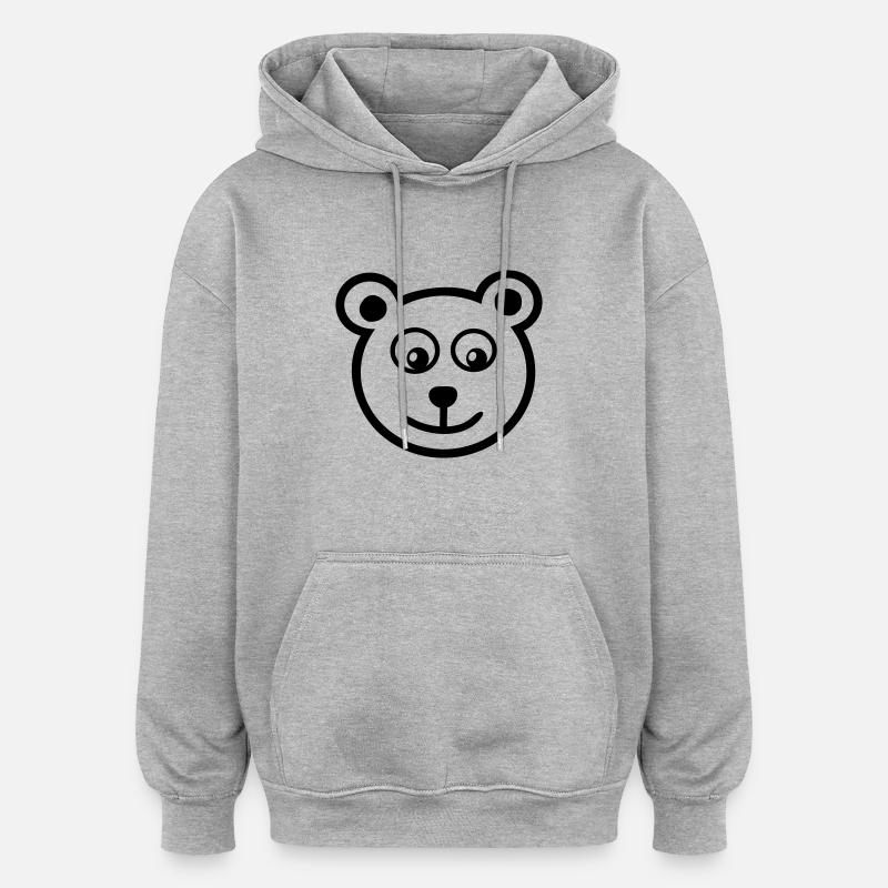 Bear - Oversized Unisex Hoodie - heather grey