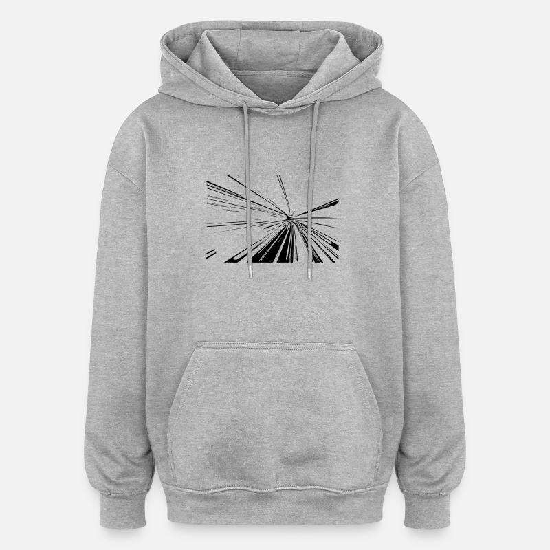 Vector Linien Splash - Oversized Unisex Hoodie - Grau meliert