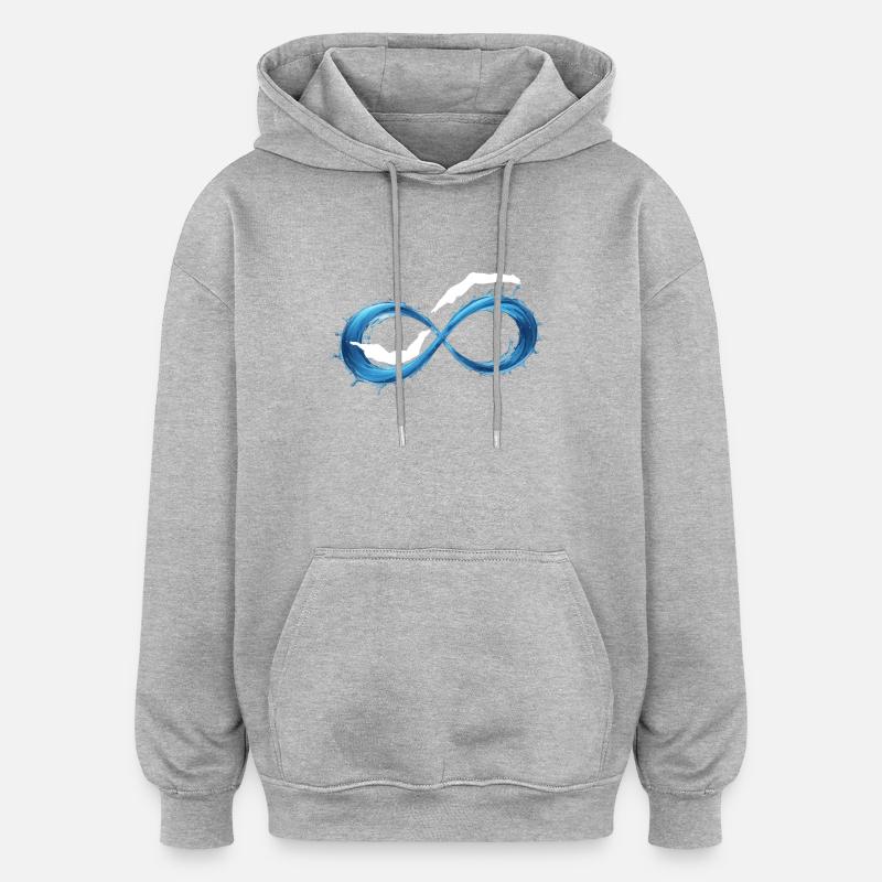 Natation Infinity Wave - Sweat à capuche oversize unisexe - gris chiné