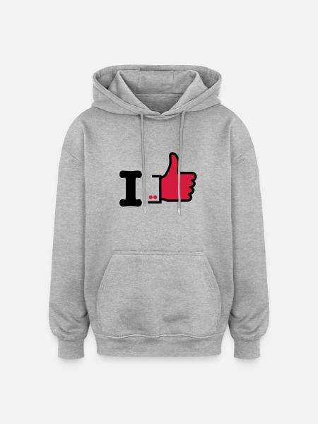 I like deluxe - Oversized Unisex Hoodie - heather grey