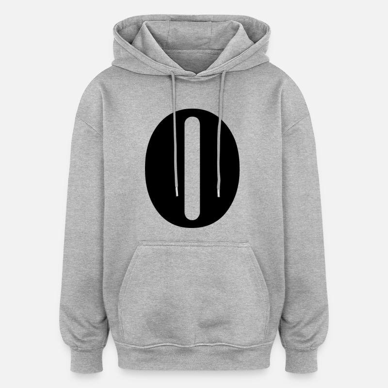 O - Sweat à capuche oversize unisexe - gris chiné