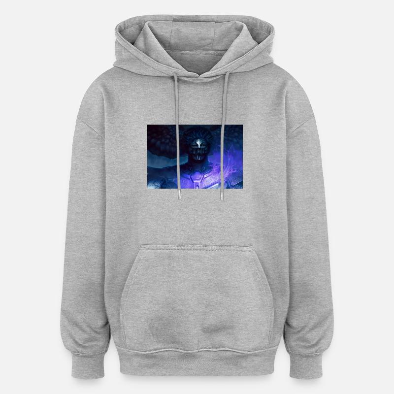Démon - Sweat à capuche oversize unisexe - gris chiné
