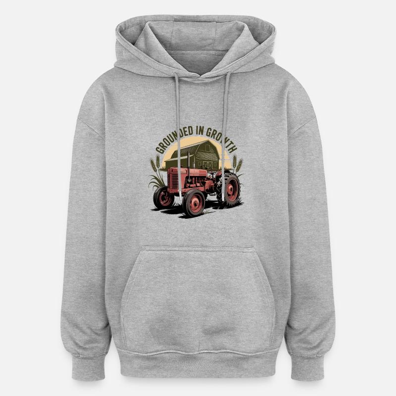 Ancré dans la croissance - Sweat à capuche oversize unisexe - gris chiné