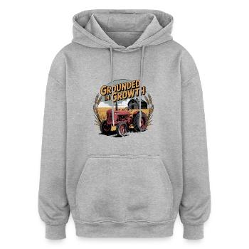 Grounded in Growth - Oversized Unisex Hoodie - heather grey - Front - Noah (186cm)