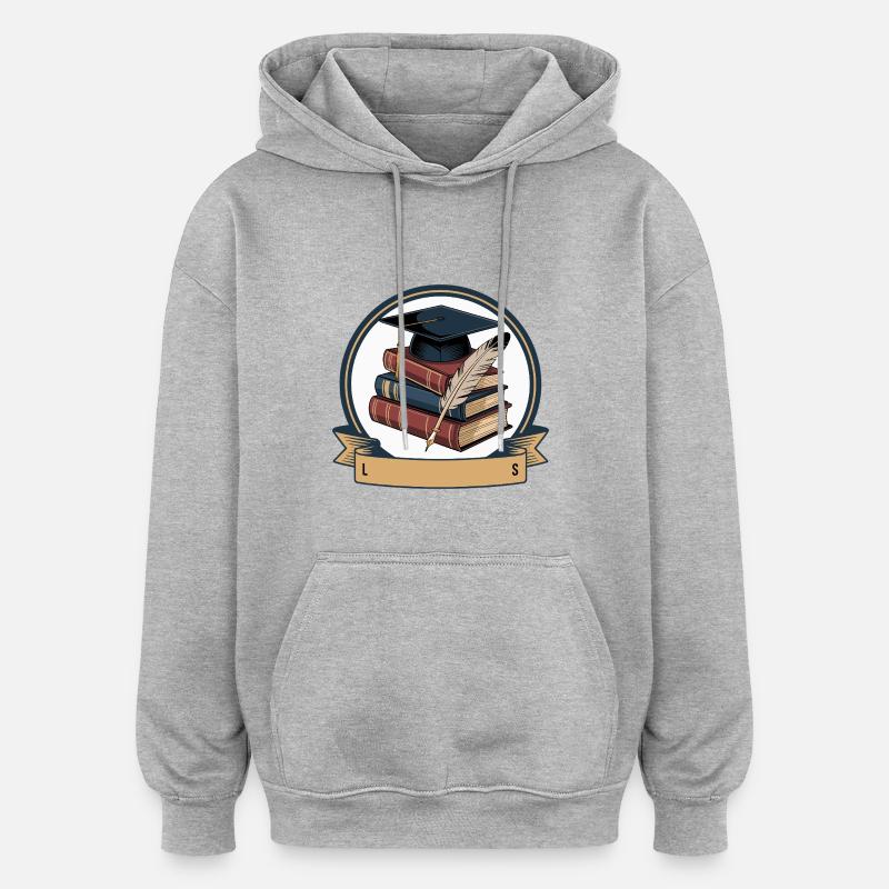 Apprendre toujours, diriger toujours - Sweat à capuche oversize unisexe - gris chiné