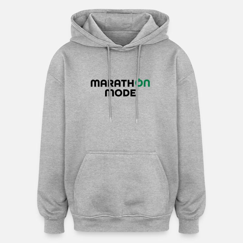 Marathon - Sweat à capuche oversize unisexe - gris chiné