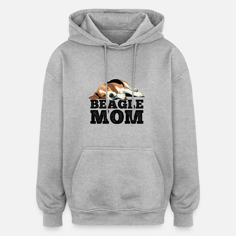 Beagle Mom - Oversized Unisex Hoodie - heather grey