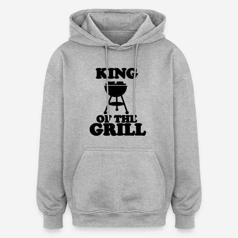 BBQ - Sweat à capuche oversize unisexe - gris chiné