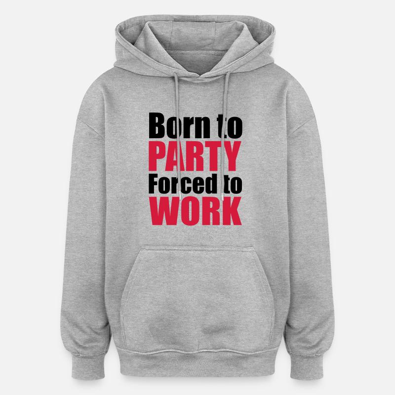 party - Sweat à capuche oversize unisexe - gris chiné