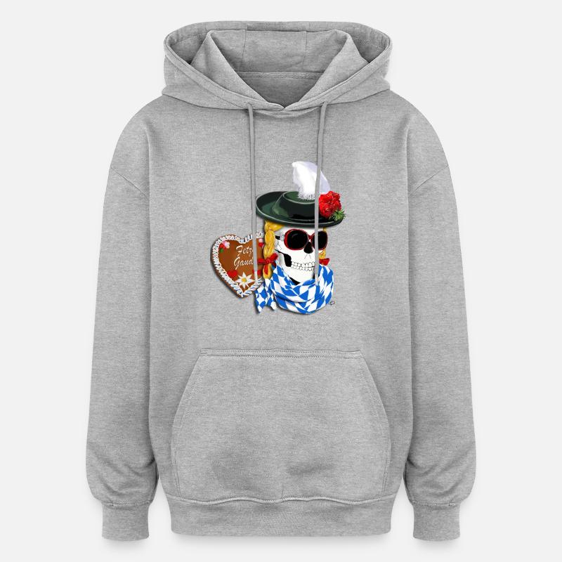 Fetz’n Gaudi - Sweat à capuche oversize unisexe - gris chiné