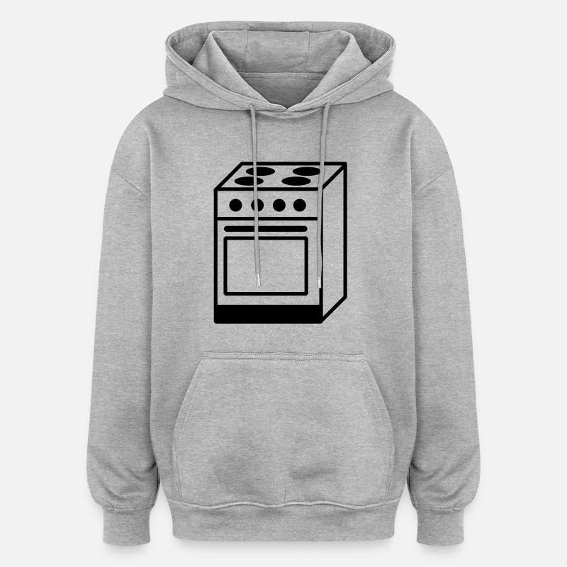 cuisinière - Sweat à capuche oversize unisexe - gris chiné