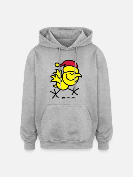 Merry Christmas Chicken - Oversized Unisex Hoodie - heather grey