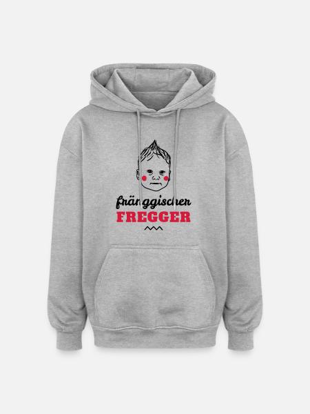 fränggischer fregger - Oversized Unisex Hoodie - Grau meliert