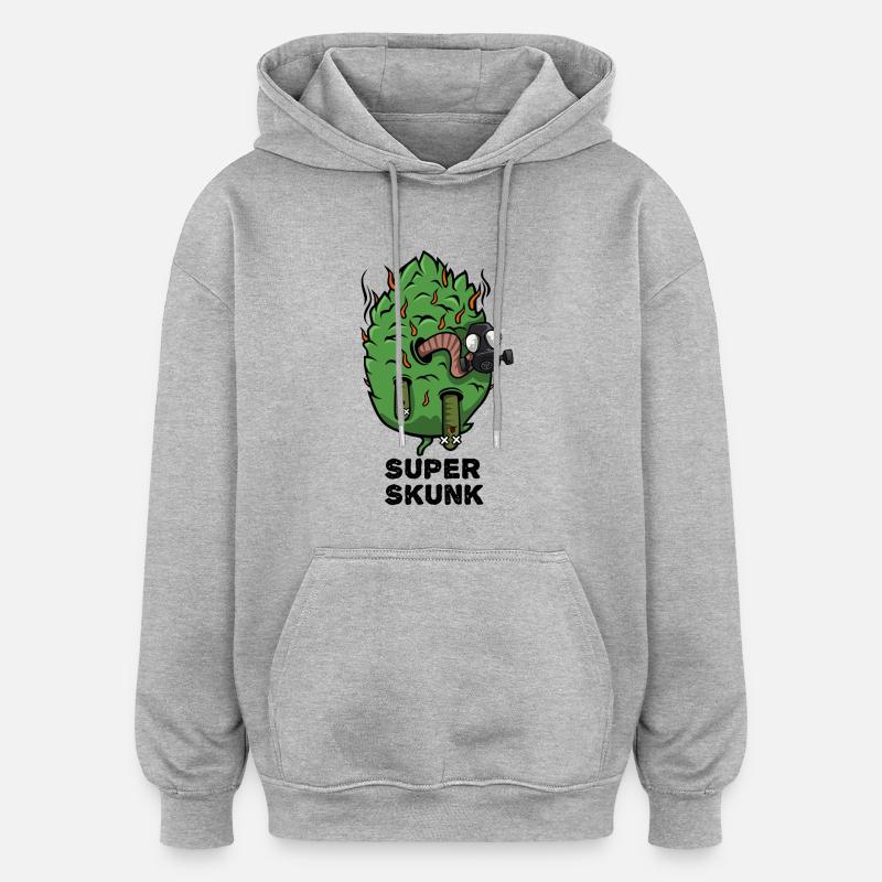 Super Skunk Marijuana Bud - Sweat à capuche oversize unisexe - gris chiné