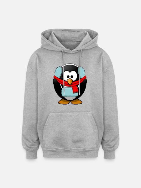 penguin93 - Oversized Unisex Hoodie - Grau meliert
