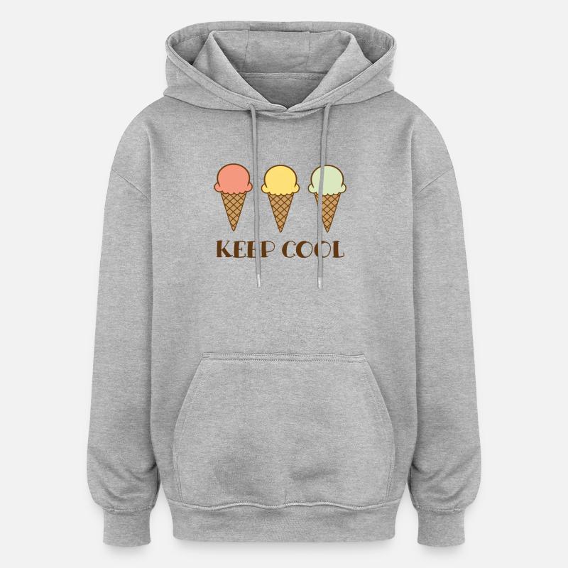 Keep cool - Sweat à capuche oversize unisexe - gris chiné