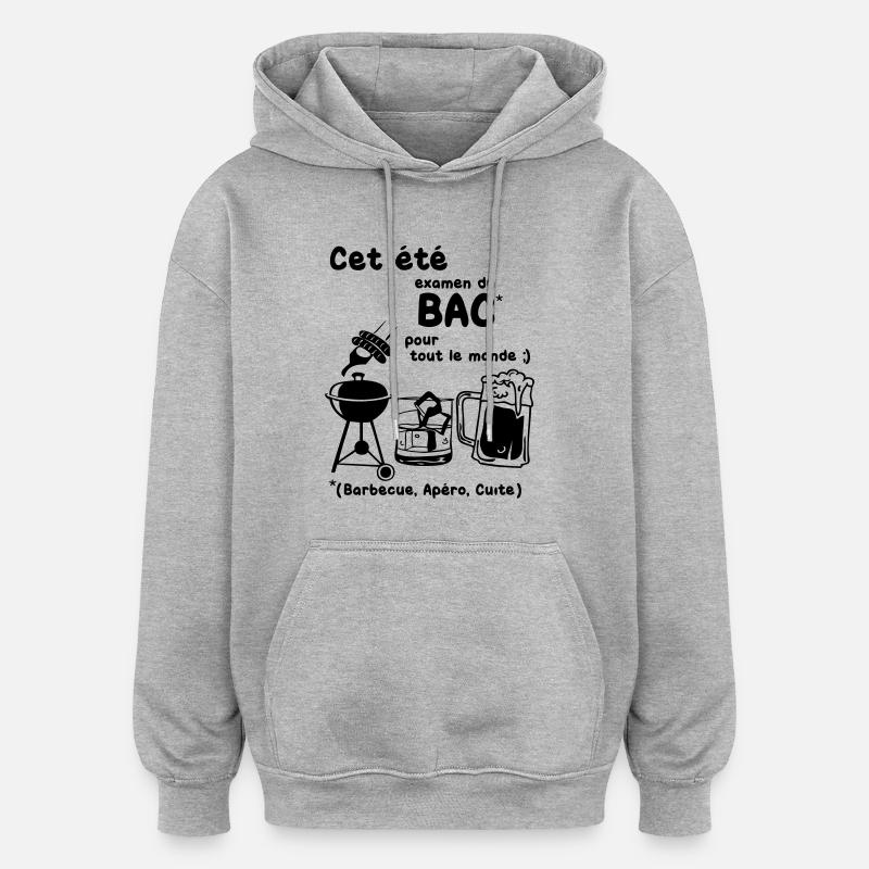 bac_ete - Sweat à capuche oversize unisexe - gris chiné