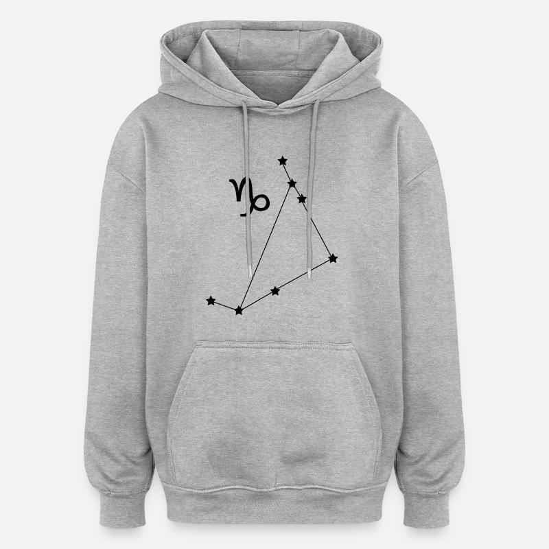 Sternbild Steinbock Sternzeichen - Oversized Unisex Hoodie - Grau meliert