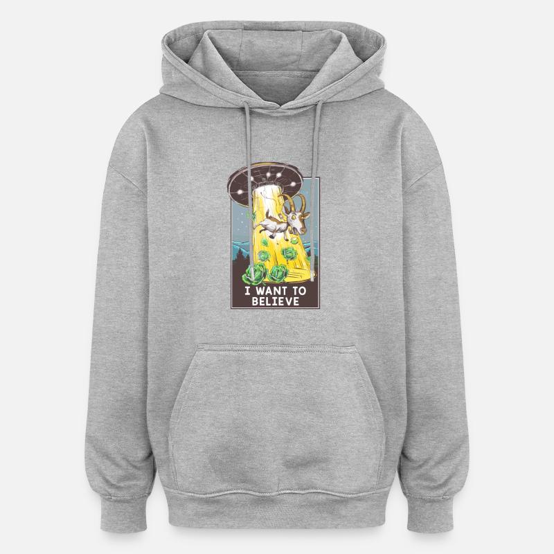 Je veux croire - Sweat à capuche oversize unisexe - gris chiné