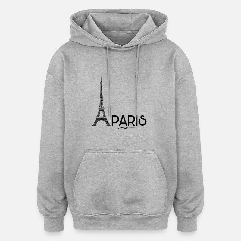 Paris - Eiffeltower - Oversized Unisex Hoodie - Grau meliert