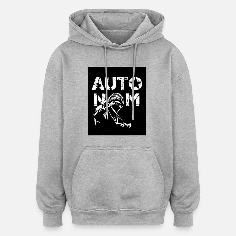 autonome - Sweat à capuche oversize unisexe - gris chiné