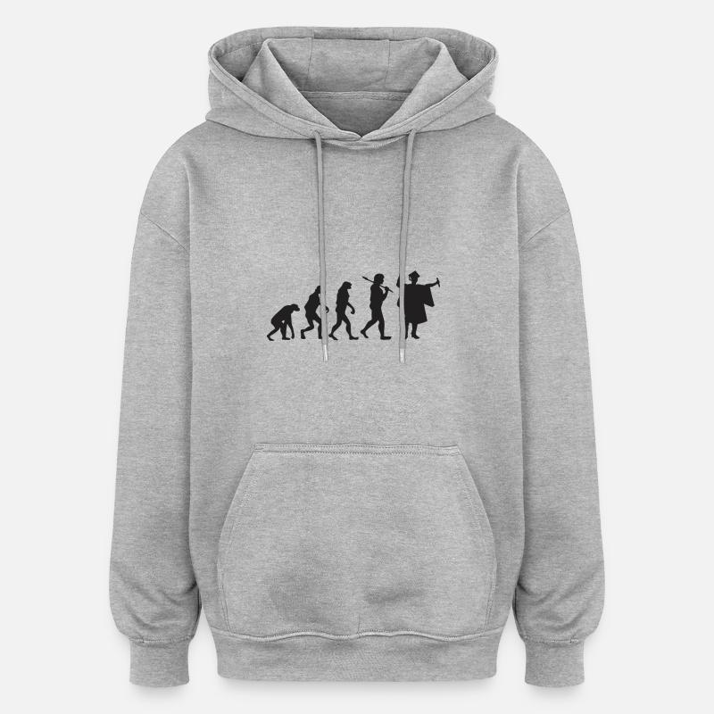 Graduation - Evolution - Gift - Oversized Unisex Hoodie - heather grey