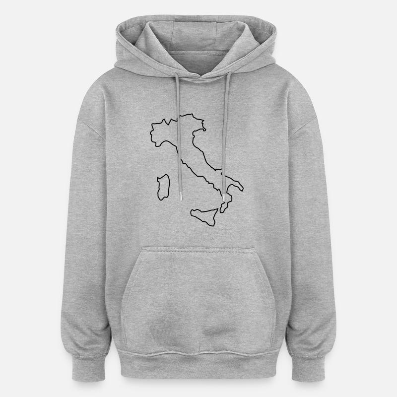 Italia - Aperçu - Sweat à capuche oversize unisexe - gris chiné