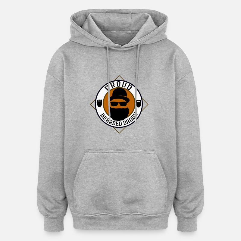 Fier papa barbu - Sweat à capuche oversize unisexe - gris chiné